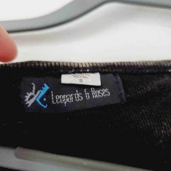 Leopards & Roses Nepal Y2K Whimsigoth Patchwork Cotton Artsy Lagenlook Top S - Picture 5 of 7